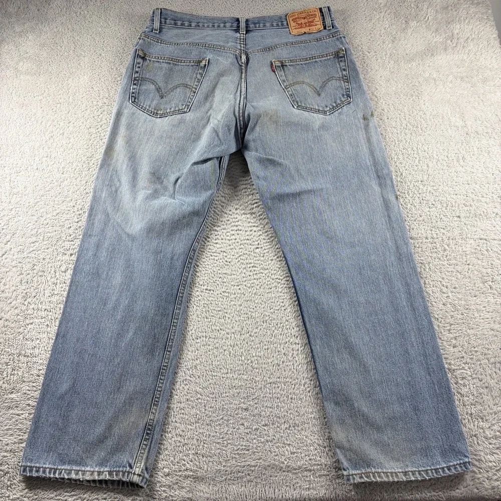 Vintage Levi 505 Jeans Mens 36x30 (Fits 32x28) Regular Heavily‎ Distressed Stain